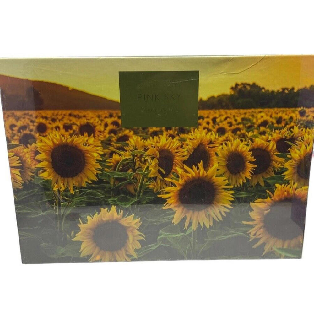 Sunflower Field Pink Sky 1000 pieces 19 x 26 Jigsaw Puzzle